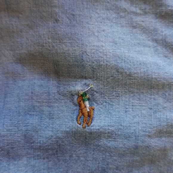 Ralph Lauren Shirt Boys 6 Blue Chambray Button Down Long Sleeve Embroidered Pony - Picture 3 of 6